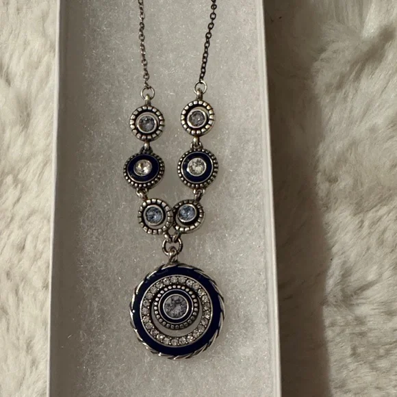 Brighton Necklace - Silver/White/Blue - Picture 2 of 5